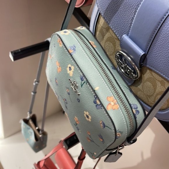 Coach c8699 Mini Camera Bag With Mystical Floral Print Light Teal Multi - Picture 14 of 16